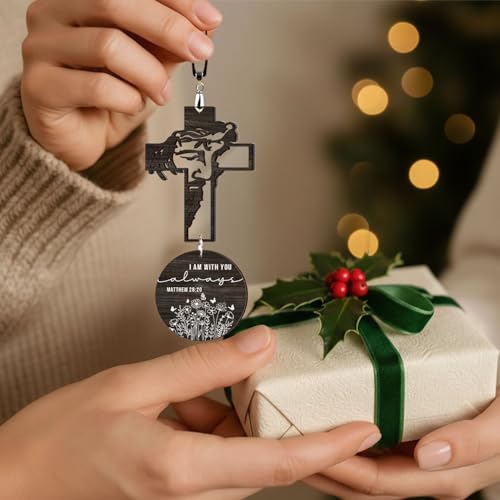 Christian Jesus Hanging Decor, Christian Gifts for Men, Women - Jesus Ornament Religious Gift - Faith-Based Inspirational Gift for Friends, Mom, Sister, Girl, Coworker - Christian Decorations - color: 05 - Jesus Cross