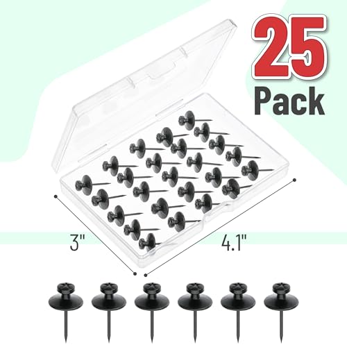 Mr. Pen- Double Headed Picture Hanging Nails, 25 Pack, Black, Picture Nails, Tacks for Wall Hangings, Pins, Thumb Tacks, Picture Hangers - color: Black, size: 25 Pack