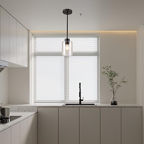 Black Pendant Lights Kitchen Island - Seeded Glass Pendant Light Fixture Multiple Stems Rods (3 Pack with Rod seeded Glass) - color: 3 pack with rod seeded glass