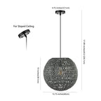 JONATHAN Y 16" Grey/Black Modern Bohemian Woven LED Pendant Light, Adjustable Hanging Ceiling Lamp for Kitchen Island Dining Room, Paper Wicker Shade, Bulb Included (JYL6503D) - color: Gray