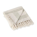 DII Rustic Farmhouse Cotton Cabana Striped Blanket Throw with Fringe, 50 x 60 - Cabana Striped Artichoke - color: Artichoke