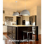 Scandinavian Pendant Lights Kitchen Island White Concrete Cement Look Pendant Light Dome Hanging Lamp Wabi Sabi Chandelier - Medium - color: White, size: Medium 15.7”