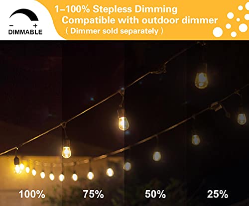 SUNTHIN 2 Pack 48FT Outdoor String Lights,Hanging Incandescent String Lights Commercial Grade Waterproof Patio Light Outside with Dimmable Connectable Edison Glass Bulbs for Bistro,Party,Holiday Decor - color: Black, size: 96FT