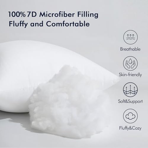 MIULEE 18x18 Inches Pillow Inserts Pack of 2, Decorative Throw Pillow Inserts for Couch - size: 18x18 Inch