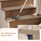 15PC Jute Stair Treads for Wooden Steps-Non Slip Peel and Stick Stair Treads Indoor, Adhesive Staircase Step Treads Residue Free, Cat-Friendly & Scratch-Resistant Durable Stair Runner Rug,8"x30" Beige - size: 8"x30"