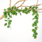 GBESTWOOW 2PCS Artificial Monstera Greenery Plant Fake Turtle Leaves Garland Wreath Fake Vines Table Runner for Wedding Arch Home Party Mantle Decor - size: 71 inch