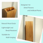 Wood Wall Vase Planters with Artificial Plants,Boho Wall Decor for Bathroom Living Room Bedroom Kitchen,Modern Farmhouse Art Decor Hanging Planters for Dried Flowers Home Office 3pcs Brown