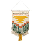 Primitives by Kathy Gypsy Hand Woven Wall Hanging, 14" x 25", Yellow/Green, 8541857714 - size: 25"L x 14"W