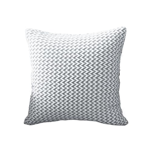 Two-Tone Textured Pillow Covers Decorative Throw Cushion Case Soft Home Sofa Accent Pillowcase with Hidden Zipper - color: Light Gray