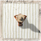 Vikumond Oversized Turkish Beach Towel Blanket XXL Cotton Sandproof Towels Boho Woven Extra Large Big Sand Free Giant Throw Blankets Huge Quilt XL Picnic Camping Necessities Cloud for Adult Gifts - color: Z Ubeige Vertical Stripe, size: Xxxl(88x82 In,224x