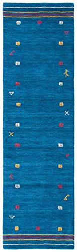 SAFAVIEH Himalaya Collection Runner Rug - 2'3" x 8', Blue, Handmade Boho Tribal Wool, Ideal for High Traffic Areas in Living Room, Bedroom (HIM563M) - color: Blue, size: 2'3" x 8' (Runner)