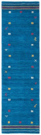 SAFAVIEH Himalaya Collection Runner Rug - 2'3" x 8', Blue, Handmade Boho Tribal Wool, Ideal for High Traffic Areas in Living Room, Bedroom (HIM563M) - color: Blue, size: 2'3" x 8' (Runner)
