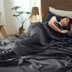 MooMee Muslin Blanket - 100% Cotton 4-Layer Gauze Throw Blanket with All-Around Fringe, Soft Breathable Lightweight Cooling Summer Blankets for Bed Couch (Dark Grey,Oversize Queen 98" x 98") - color: Dark Grey, size: Oversize Queen