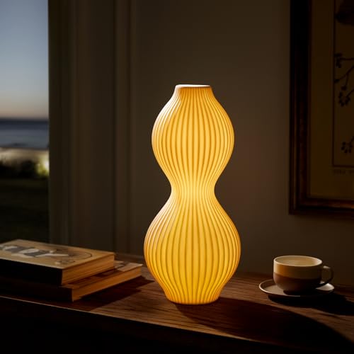 RONDURE 15.8" Modern Ceramic Table Lamp, Fully Dimmable Bedside Lamp for Bedroom Living Room Nightstand, White Translucent Ceramic Shade, Warm Ambient Decorative Corded Lighting, Bulb Included - style: Orpheus