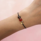 BOHO GARDEN Healing Bead Bracelets - Spiritual Crystal Beaded Bracelet - Made of 3 Real & Natural Gemstones, Adjustable 3-9.7” Black Rope - Gem Stones Jewelry for Men, Women, Teens (13+) - 8mm Bead - color: GoodLuck