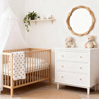 28'' Round Mirror with Irregular Twisted Rattan Frame, Boho Wall Mirror for Bedroom Living Room Entryway Decor (Natural Rattan)