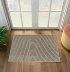 LUXE WEAVERS Modern Geometric Wave Taupe 2x3 Area Rug - color: Taupe, size: 2' x 3' (Rectangular)