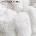 LIFEREVO Fluffy Faux Rabbit Fur Body Pillow Cover, Luxury Bubble Waffle Shaggy Plush Bed Body Pillowcase with Zipper Closure, Long 20"x54" Fuzzy Furry Pillow Case for Adults Kids Girls Teens, White - color: White