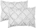 Elegant Comfort 2-Pack Sham Set Pinch Pleat Design, 1500 Premium Hotel Quality Microfiber, Stylish Design-Easy Care, Wrinkle and Stain Resistant, 2-Piece Sham Set, Pleated Standard/Queen, White - color: White, size: 26" x 20" (Pack of 2)