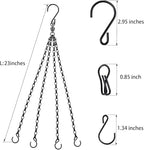 Heybe Swivel Hanging Basket Chains 23 Inches 4 Leads Hanging Chains Flower Pot Hanger Replacement Plant Hangers for Planters and Lanterns, Pack of 3 (4 Legs-Swivel) - style: 4 Legs-Swivel