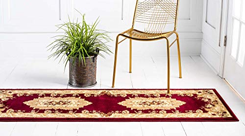 Unique Loom Versailles Collection Area Rug - Henry (2' 7" x 10' Runner Red/Brown) - color: Red/Brown, size: 2'7" x 10' (Runner)