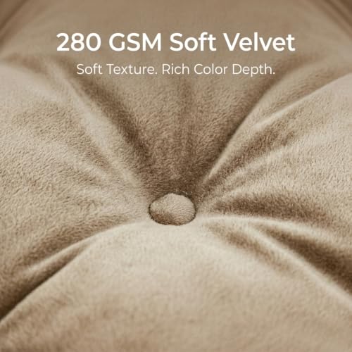 Floor Pillows for Adults Set of 2, Soft Velvet Floor Cushions for Sitting, Square Tufted Floor Pillow Set for Reading Nook, Living Room, Bedroom, 22 x 22 Inch, Beige - color: Beige, size: 2pack