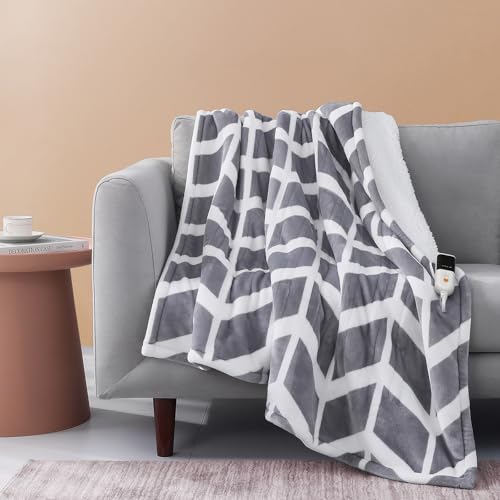 VENTIMI Electric Blanket Twin, 62" x 84" Heated Blanket with 9 Heat Levels & 2 to 10 Hours Auto Off, Fast Heating Blankets with ETL & FCC Certification, Grey - color: Grey, size: Twin