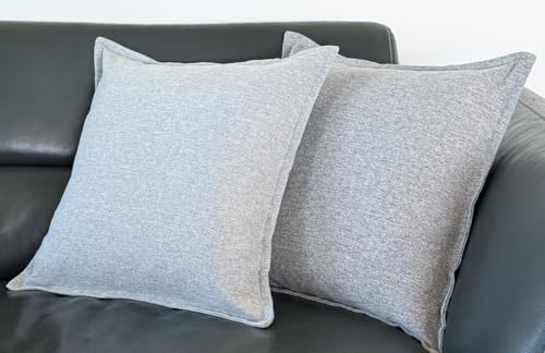 Decorative Throw Pillow Covers, Set of 4, 18x18 Inch Neutral Minimalist Linen Accent Pillow Covers, White - color: White