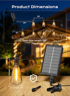 Brightown 76FT Solar String Lights Outdoor Waterproof, Patio Lights with Remote and 23+1 LED Shatterproof Bulbs, Dimmable & Timable, 3 Light Modes, Solar Lights Outdoor for Yard Camping Party Outside - size: 76FT(23 Sockets)