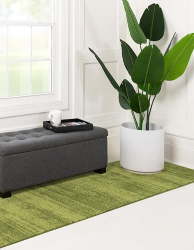Rugs.com - Angelica Collection Rug – 6 Ft Runner Green Easy-Clean Runner Rug – Perfect for Hallways, Kitchens, and Entryways - color: Green, size: 2' x 6' (Runner)