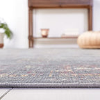 SAFAVIEH Vintage Collection Accent Rug - 4' x 5'7", Turquoise & Multi, Oriental Distressed Viscose Design, Ideal for High Traffic Areas in Entryway, Living Room, Bedroom (VTG117-2220)
