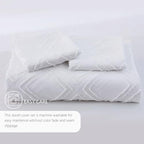 Duvet Cover, 3PCS Boho Duvet Cover Set, Geometric Pattern Tufted Bohemian Comforter Cover Jacquard Knit Textured Bedding Set with Zipper Closure - color: White-02, size: Twin