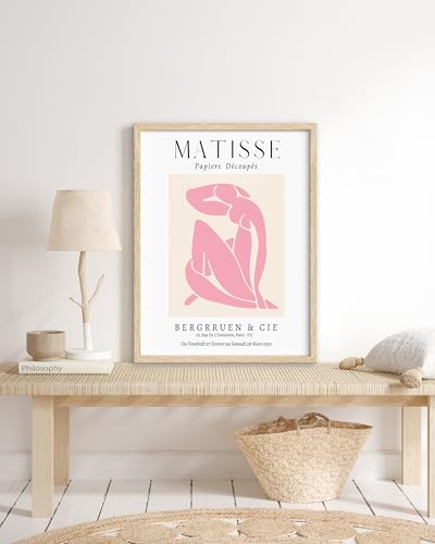 HesenDot Unframed Matisse Pink Wall Art,12x16in Canvas Prints Set of 3, Modern Abstract Wall Decor Posters,Minimalist Home Decoration for Living Room Bedroom Office, Unframed - color: Unframed Matisse Abstract Pink, size: 16"L x 12"W