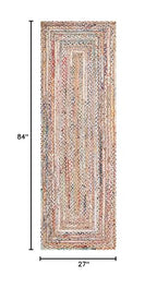 SAFAVIEH Cape Cod Collection Runner Rug - 2'3" x 7', Beige & Multi, Handmade Jute & Cotton, Woven Braided Design (CAP202B) - color: Beige/Multi, size: 2'3" x 7' (Runner)