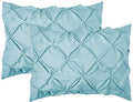 Elegant Comfort 2-Pack Sham Set Pinch Pleat Design, 1500 Premium Hotel Quality Microfiber, Stylish Design-Easy Care, Wrinkle and Stain Resistant, 2-Piece Sham Set, Pleated Standard/Queen, Aqua - color: Aqua, size: 26" x 20" (Pack of 2)