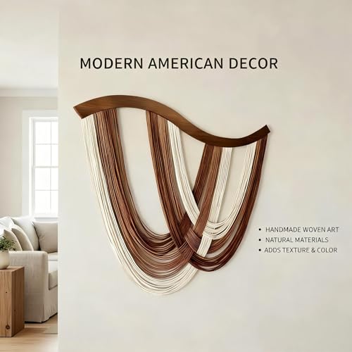 Large Macrame Wall Hanging Macrame Wall Decor Tapestry For Headboard Bedroom Livingroom Boho Fiber Home Art (Brown-D) - color: Brown-D