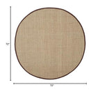 SAFAVIEH Area Rug 6' Round - Natural Fiber Collection - Natural & Dark Brown, Seagrass, Basketweave Pattern with Border (NF114K) - color: Natural/Dark Brown, size: 6' (Round)