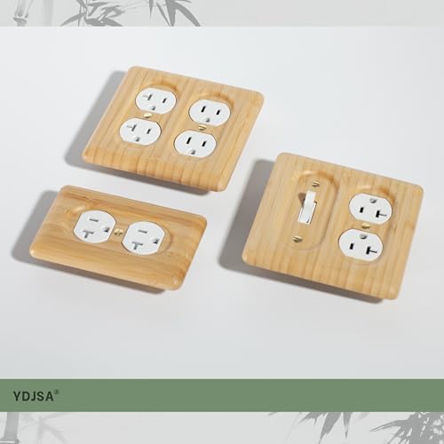Bamboo Electrical Outlet Covers Duplex Receptacle Natural Wood Wall Plate Cover - color: Bamboo, size: Duplex Receptacle
