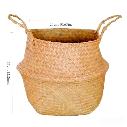 10 inch Woven Planter Basket for Indoor Plants – Large Monstera Pot, Woven Storage Basket, Boho Home Decor (Original,10.63''X12.2'') - size: 10.63''X12.2''