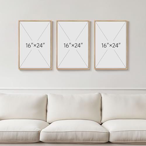 Framed William Morris Canvas Wall Art for Living Room, Set of 3 Large Neutral Floral Botanical Prints, Vintage Rustic Boho Pictures for Bedroom Hallway Office, 16x24 Inch - color: Neutral Floral, size: 16"W x 24" H x 3Pcs