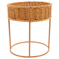 Hemoton Boho Plant Stand: Rattan Planter Basket - Desktop Succulent Flower Stand - Small Flower Pot Holder Rack - Planter Shelf For Living Room Balcony And Tabletop