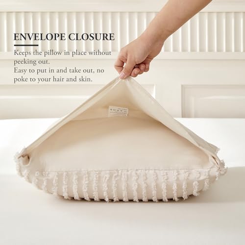 WARMDERN Beige Pillow Covers King Pillow Cases Soft Microfiber Pillow Cases Set of 6 Boho Textured Pillowcase with Envelope Closure(Beige, King, 6 Pack) - color: Beige, size: 20" x 36" (Pack of 6)