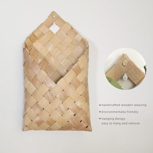 Woven Wall Hanging Basket, Hanging Wall Storage Belly Basket for Flowers & Essentials - Woven Wall Decorative Flower Basket (1)