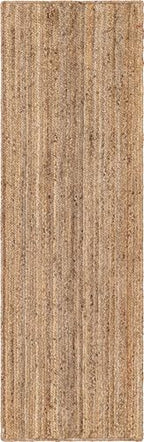 Rugs.com - Braided Jute Rug – 8 Ft Runner Natural Hand Braided Jute Rug – Eco-Friendly Flatweave for Hallways and Entryways - size: 2'7" x 8' (Runner)