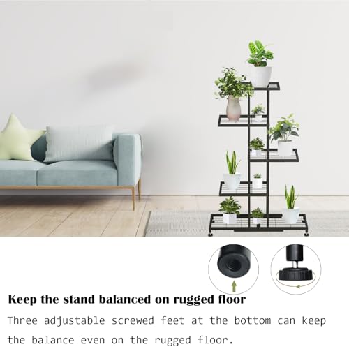 Twhep 5-Tier Iron Plant Stand - Modern Multi-Functional Shelf for Balcony & Garden - color: black-5 Tier 11 Potted