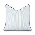 Hofdeco Premium Coastal Hampton Outdoor Performance Throw Pillow Cover Only, 22"x22" Water Repellent, UV and Fade Resistant for Backyard, Couch, Poolside, Azure Blue Indigo Woven Coastline Stripes - color: Azure Blue Indigo Coastline Stripes 22"x22"