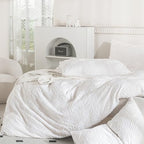 JELLYMONI Pillowcases King Size Bright White 2 Pack Boho Plaid Bed Pillow Covers 20x36in Polyester Envelope Pillow Shams Tufted Bohemian Textured (Pillows are not Included) - color: 04 - Bright White - Grid, size: 36" x 20" (Pack of 2)