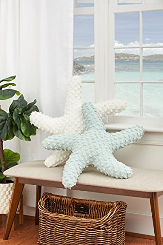 C&F Home Tufted Coastal Sea Glass Green Starfish Shaped Accent Throw Pillow 25" Versatile Nautical Summer Beach House Home Living Room Sofa Couch Chair Bed Bedroom Decor Decoration 25" x 25" Blue - color: Blue