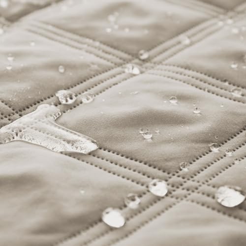 Ameritex Waterproof Dog Bed Cover Pet Blanket with Anti-Slip Back for Furniture Bed Couch Sofa - color: Khaki, size: 30x53 Inch (Pack of 1)