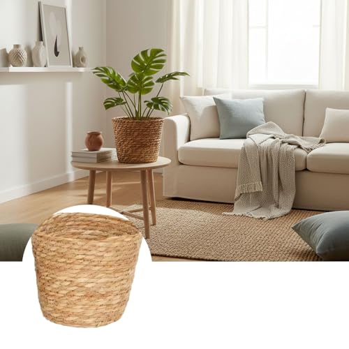 Woven Basket for Plants - Rattan Plant Basket with Boho Design for Indoor Decor and Small Item Storage - size: 20x16x17 cm